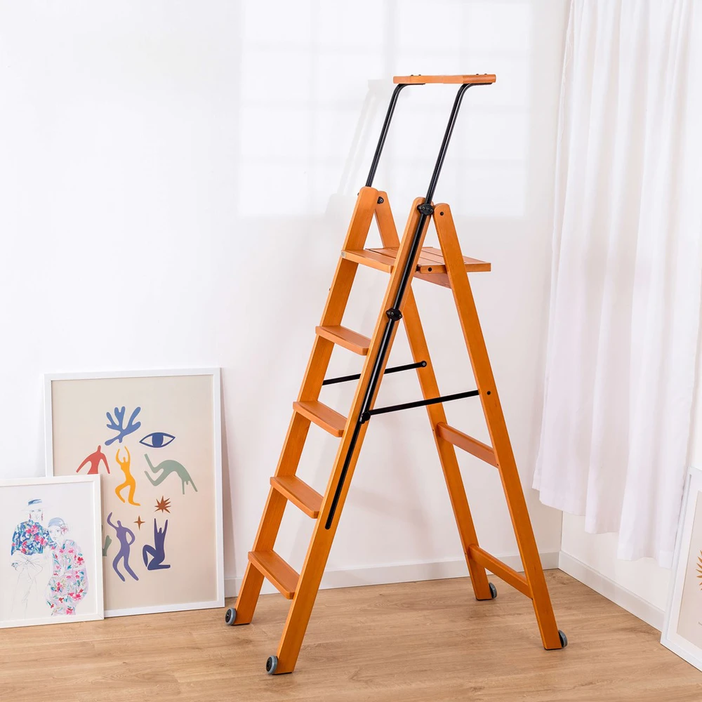 Arredamenti Italia ARREDAMENTI TUSCANIA 5 Medinės kopėčios - 182 x 50 cm, ruda