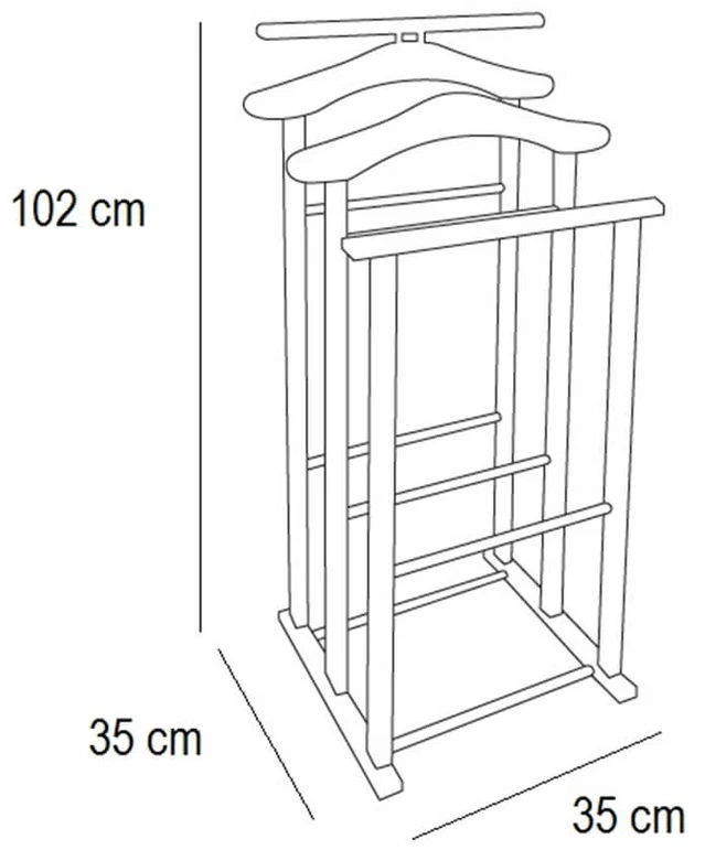 Džiovyklė Arredamenti Italia ARREDAMENTI MAXI Stovas marškiniams ir kostiumams – 102 x 35 cm, juodas