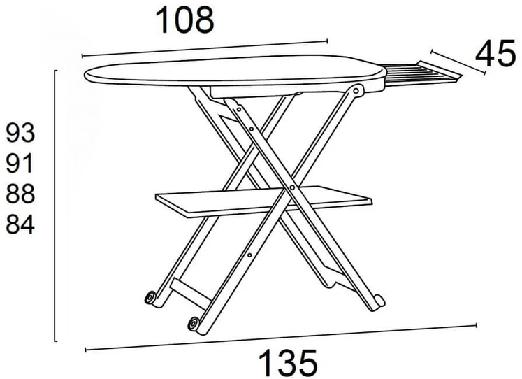 Arredamenti Italia ARREDAMENTI STIROCOMODO Lyginimo lenta - 135 x 45 cm, ruda