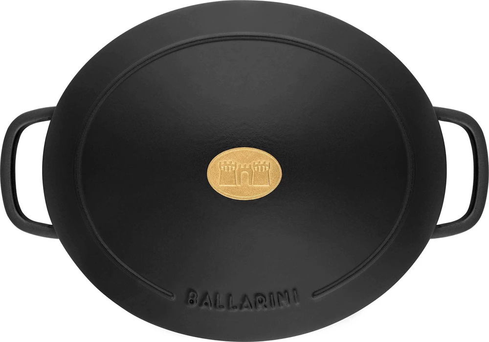 Ballarini Bellamonte ovalus ketaus puodas - juodas, 2,2 ltr