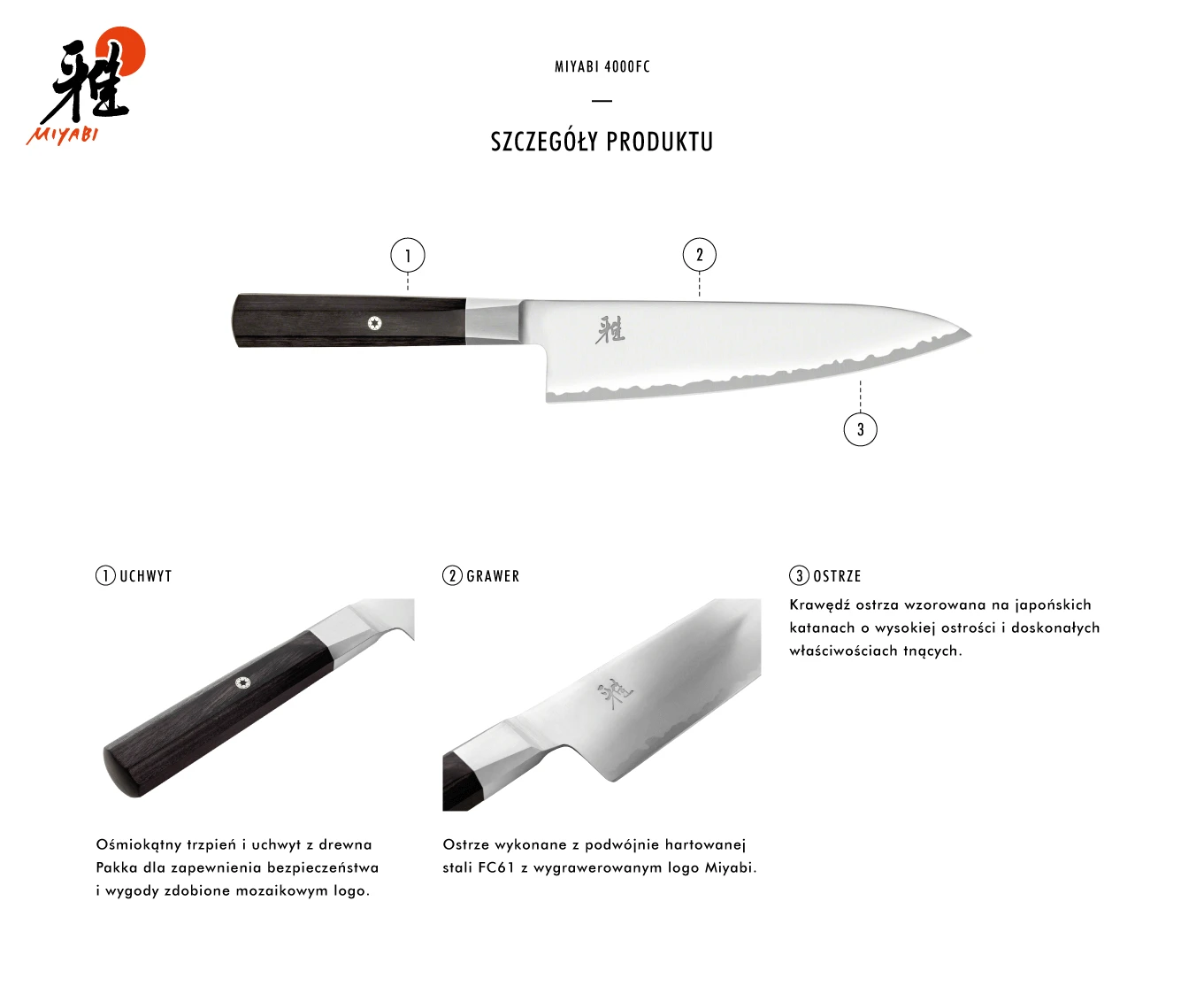 Zwilling MIYABI 4000FC Gyutoh peilis 24 cm aprašymas - Prekės nuotrauka Zwilling MIYABI 4000FC Gyutoh peilis 24 cm aprašymas - Prekės nuotrauka