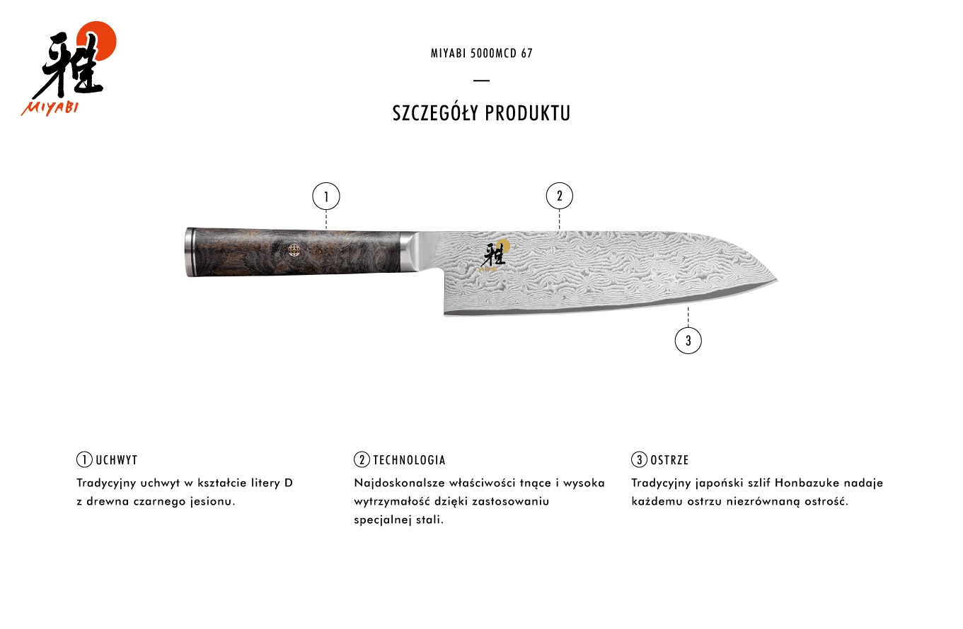 Zwilling MIYABI 5000MCD 67 Santoku peilis 18 cm aprašymas - Prekės nuotrauka Zwilling MIYABI 5000MCD 67 Santoku peilis 18 cm aprašymas - Prekės nuotrauka