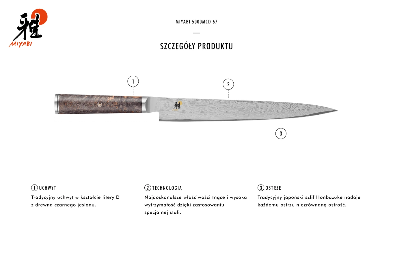 Zwilling Miyabi Nóż kuchenny MIYABI 5000MCD 67 Sujihiki 24 cm universalus aprašymas - Prekės nuotrauka Zwilling Miyabi Nóż kuchenny MIYABI 5000MCD 67 Sujihiki 24 cm universalus aprašymas - Prekės nuotrauka