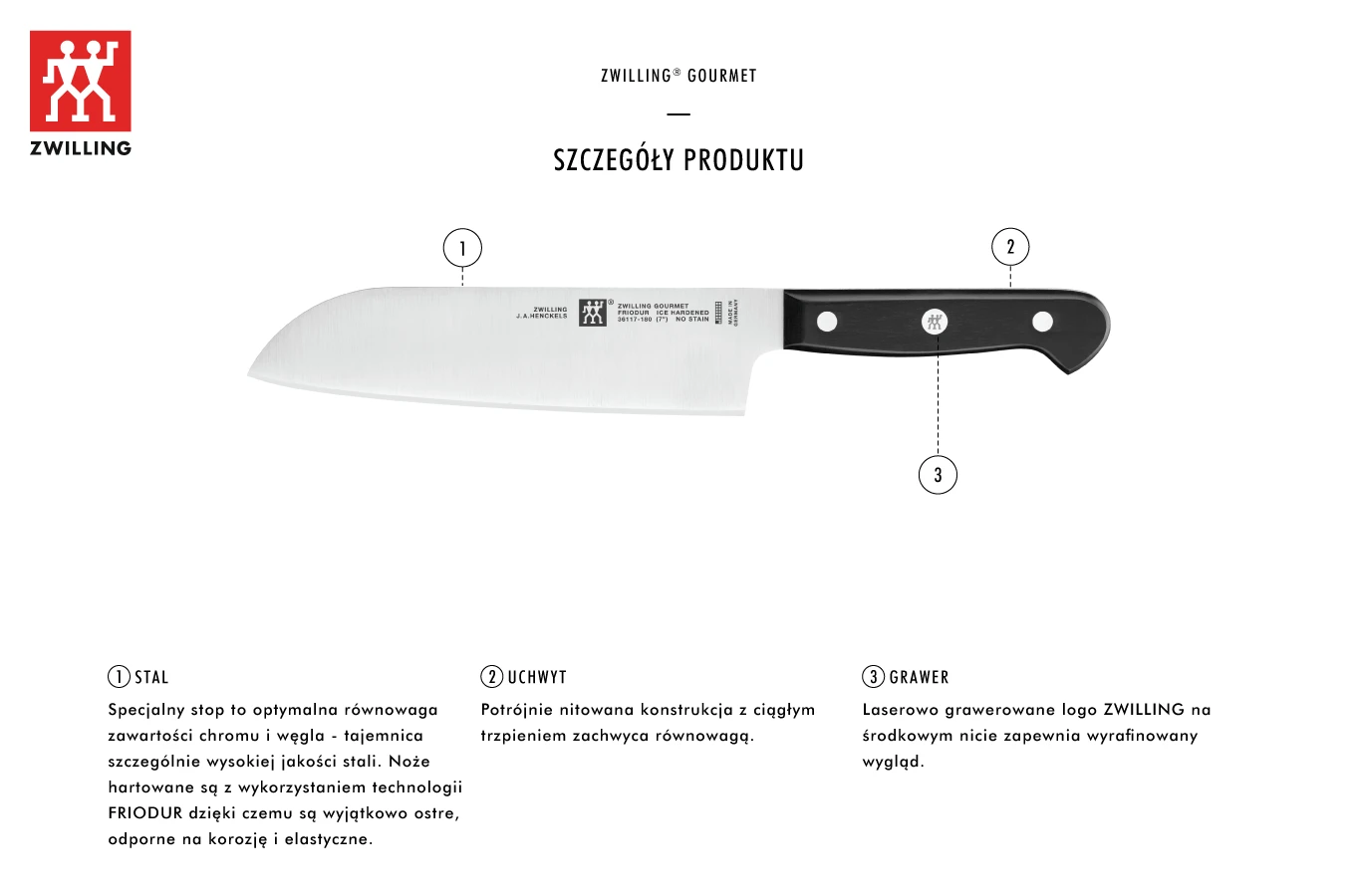 Rinkinys 2 noży ZWILLING Gourmet 36130-002-0 aprašymas - Prekės nuotrauka