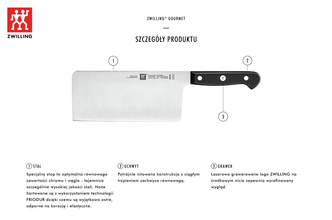 Rinkinys ZWILLING GOURMET: kiniškas kirtiklis 18 cm + galąstuvas aprašymas - Prekės nuotrauka Rinkinys ZWILLING GOURMET: kiniškas kirtiklis 18 cm + galąstuvas aprašymas - Prekės nuotrauka