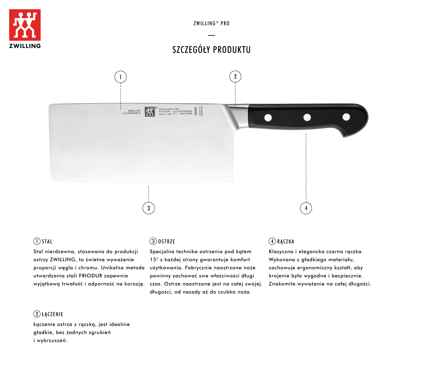 ZWILLING PRO kiniškas kirtiklis 18 cm aprašymas - Prekės nuotrauka ZWILLING PRO kiniškas kirtiklis 18 cm aprašymas - Prekės nuotrauka