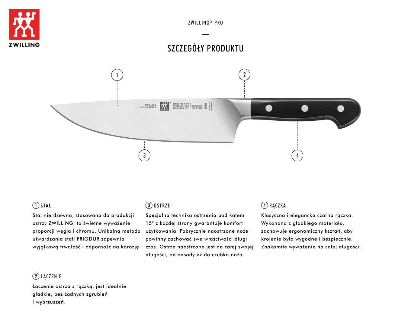 ZWILLING PRO virėjo peilis 26 cm aprašymas - Prekės nuotrauka ZWILLING PRO virėjo peilis 26 cm aprašymas - Prekės nuotrauka