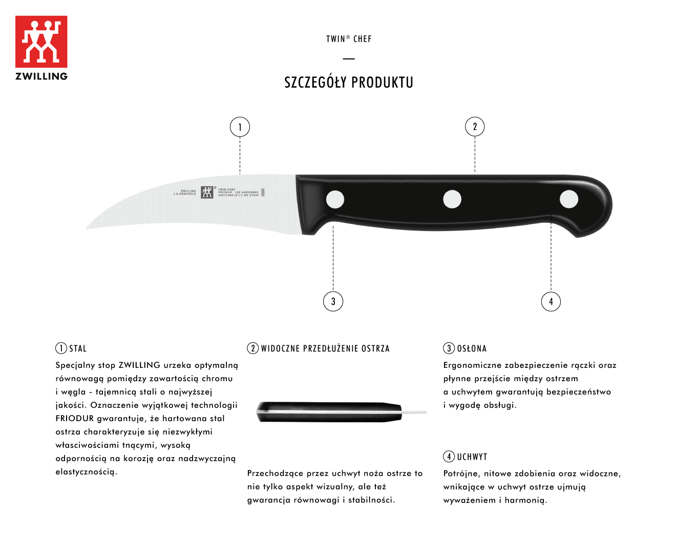 ZWILLING TWIN CHEF Daržovių lupimo peilis 8 cm aprašymas - Prekės nuotrauka ZWILLING TWIN CHEF Daržovių lupimo peilis 8 cm aprašymas - Prekės nuotrauka