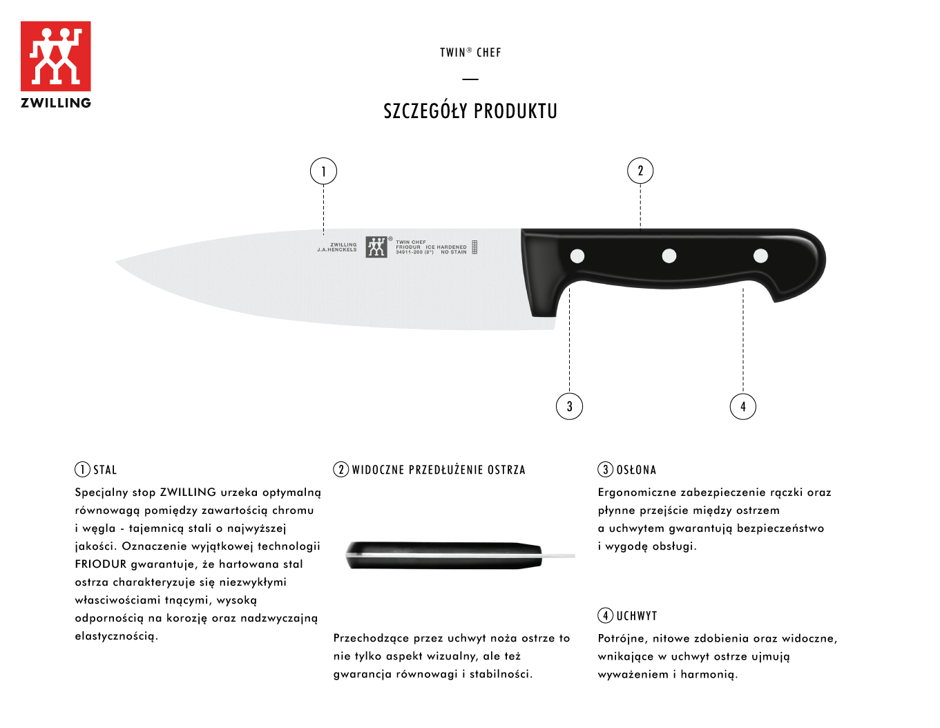 ZWILLING TWIN CHEF Virėjo peilis 20 cm aprašymas - Prekės nuotrauka ZWILLING TWIN CHEF Virėjo peilis 20 cm aprašymas - Prekės nuotrauka