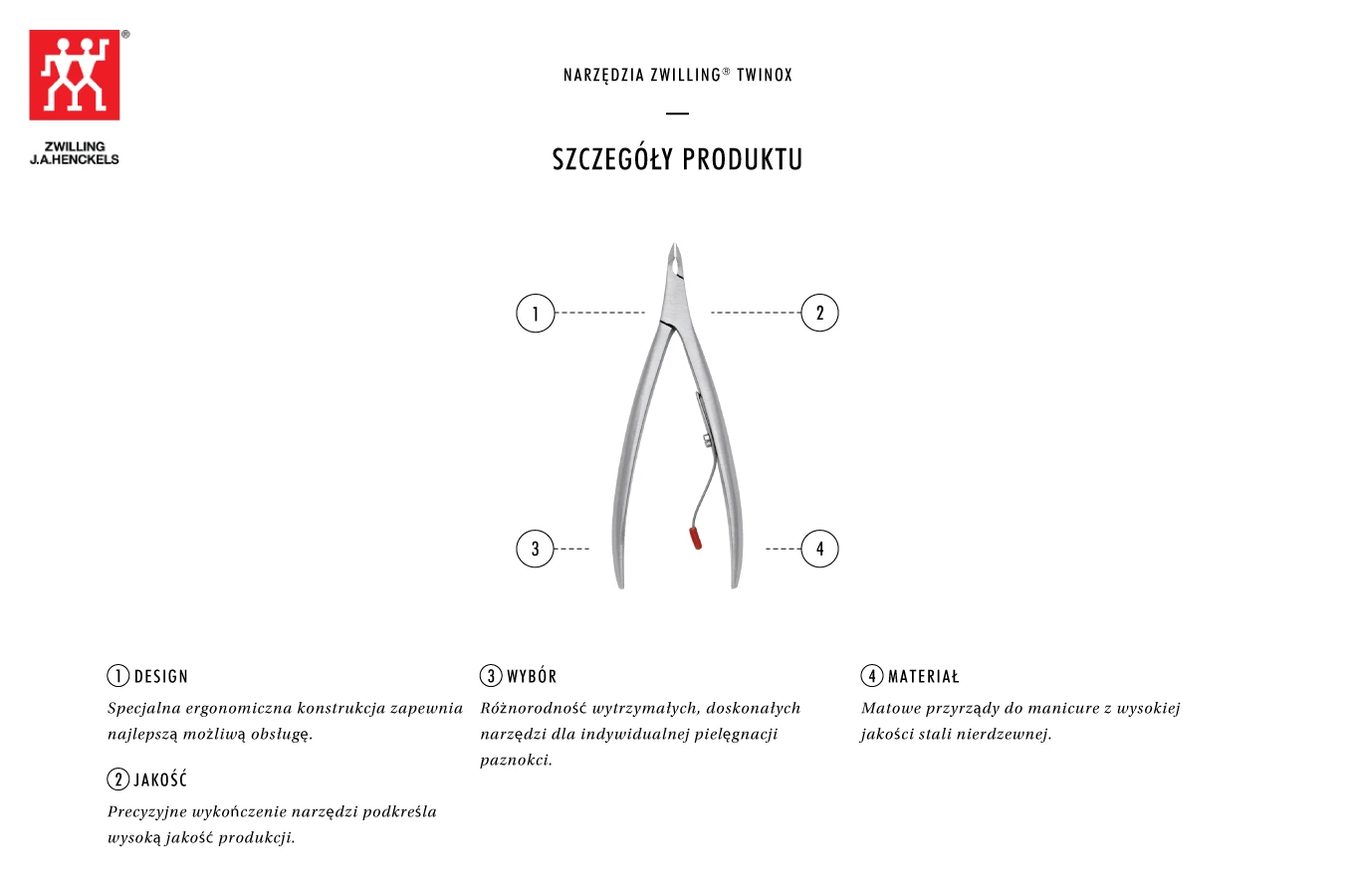 Zwilling Zwilling Twinox satininiai odelių žnypliai aprašymas - Prekės nuotrauka Zwilling Zwilling Twinox satininiai odelių žnypliai aprašymas - Prekės nuotrauka
