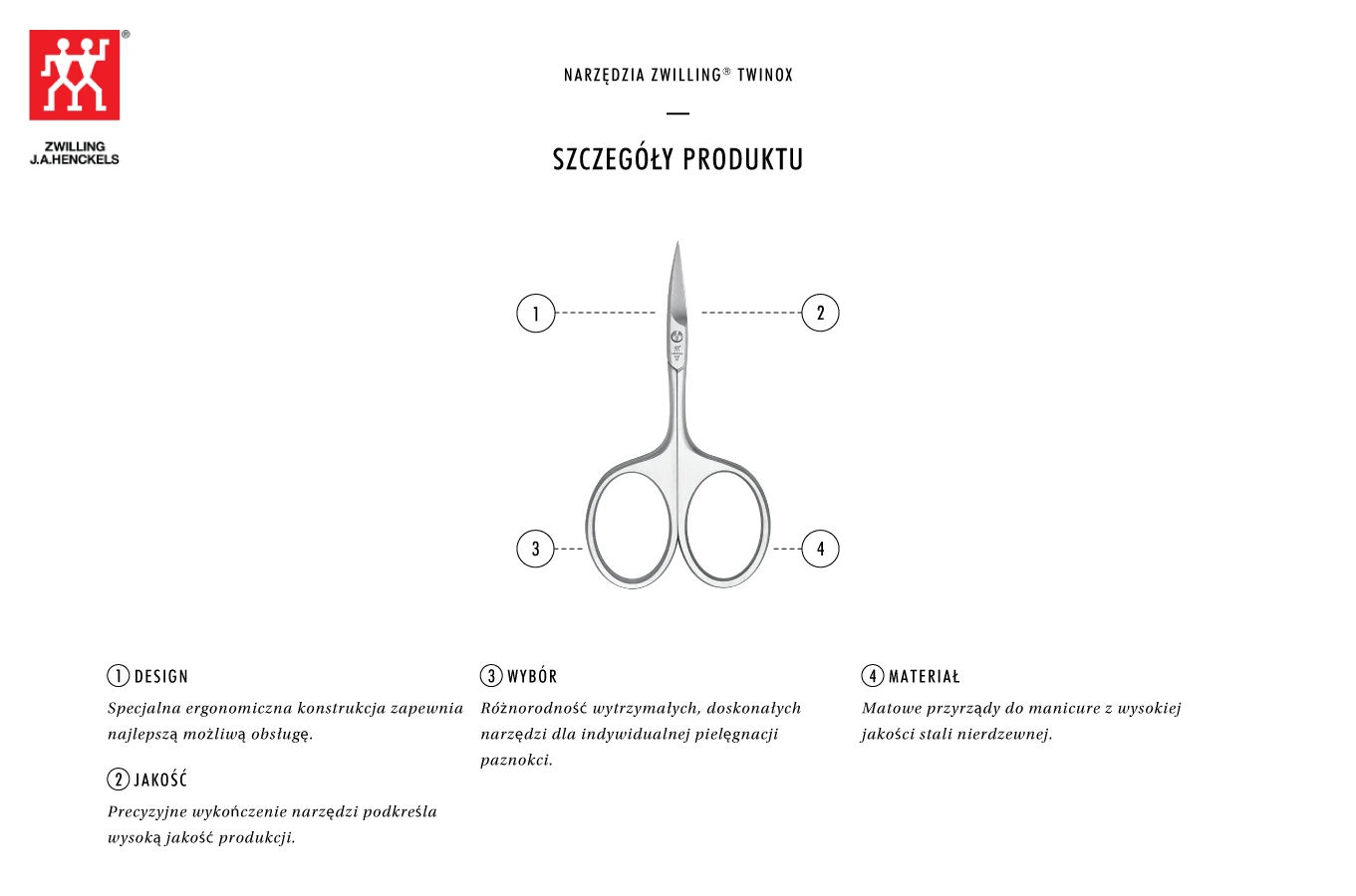 Zwilling Zwilling Twinox satino odelių žirklės aprašymas - Prekės nuotrauka Zwilling Zwilling Twinox satino odelių žirklės aprašymas - Prekės nuotrauka