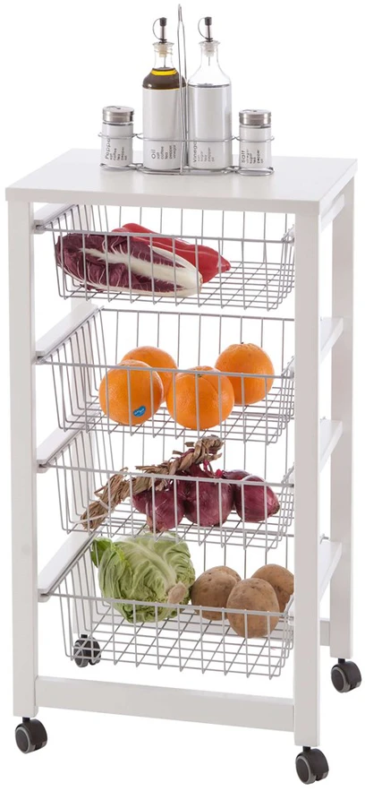 Džiovyklė Arredamenti Italia ARREDAMENTI GINGERONE Vežimėlis kuchenny - 83 x 46 cm, Baltas