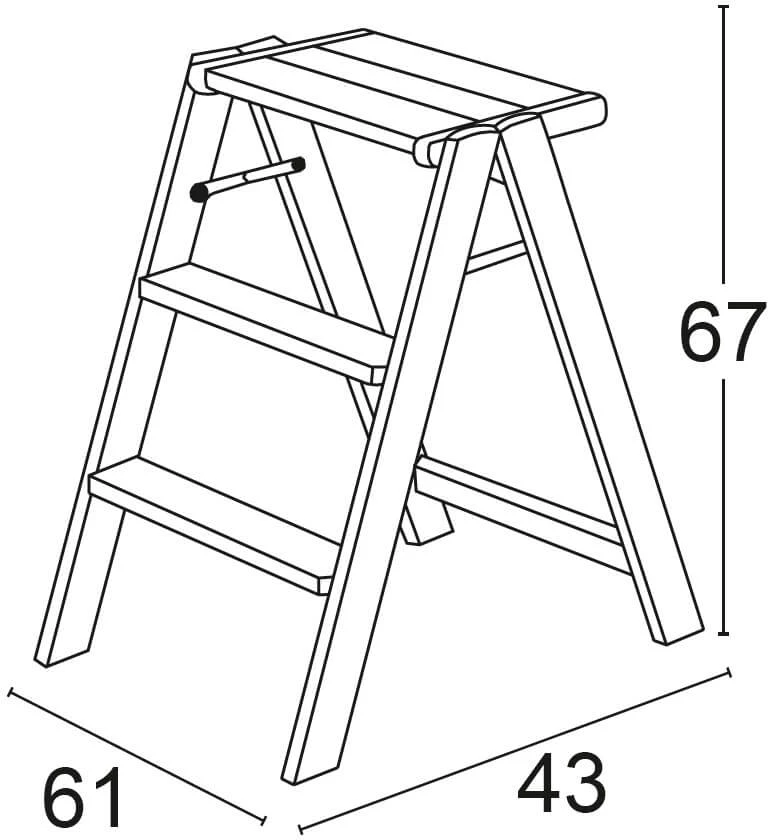 Arredamenti Italia ARREDAMENTI OSIMO Medinės kopėčios - 67 x 61 cm, Rudos