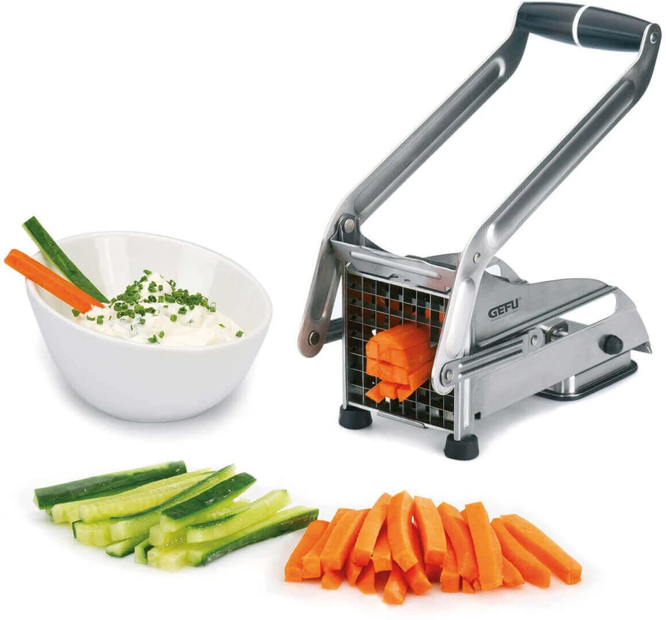 Virtuvinis Slicer - GEFU 13750 Rankinis Nerūdijančio Plieno Šalotų Slicer 1.2 cm