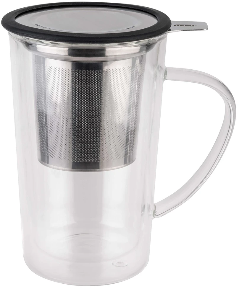 GEFU MIRA arbatos stiklinė su plieniniu filtru