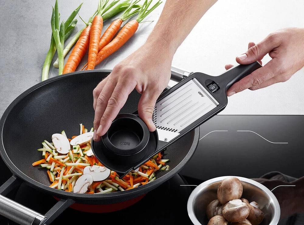 GEFU Julienne VIOLI 2.0 slicer Manual Juodas ABS synthetics, Nerūdijantis plienas