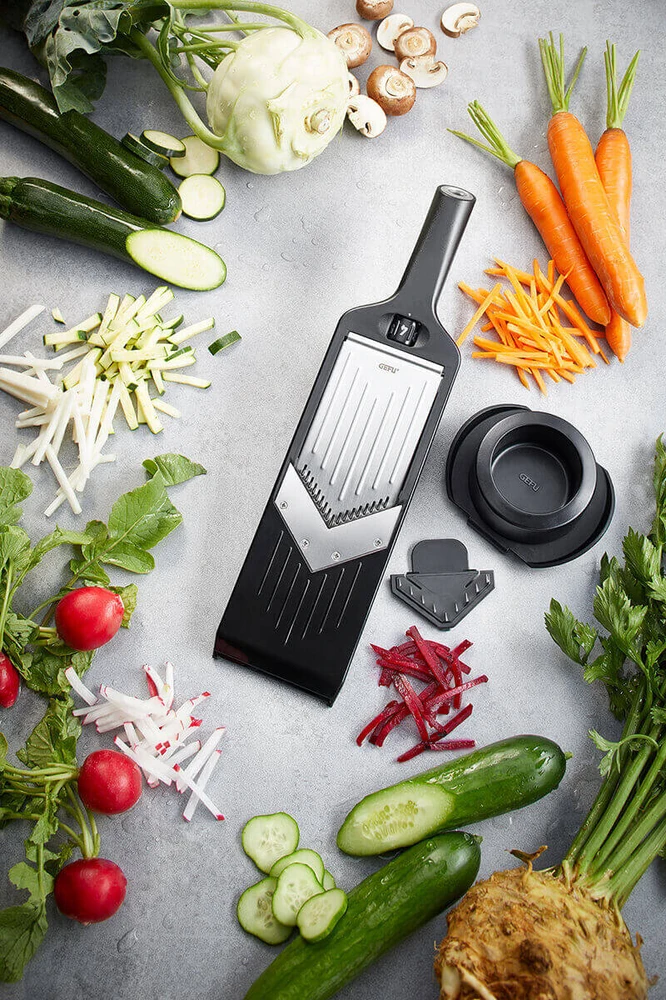 GEFU Julienne VIOLI 2.0 slicer Manual Juodas ABS synthetics, Nerūdijantis plienas
