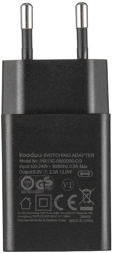 KOODUU Įkroviklis jungiama į tinklą USB-C - Juodas