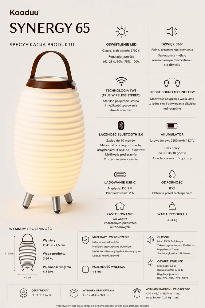 SOUND BY JBL Synergy 65 garso kolonėlė, LED šviestuvas, vyno šaldytuvas