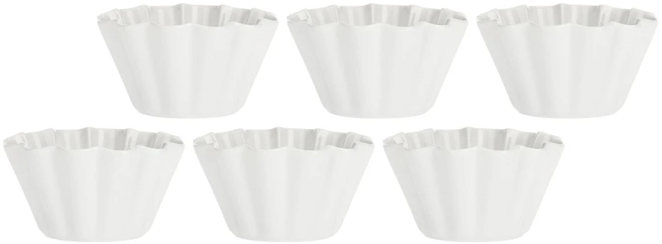La Porcellana Bianca 6 mažų arezzo dubenėlių rinkinys - balti, 9 cm
