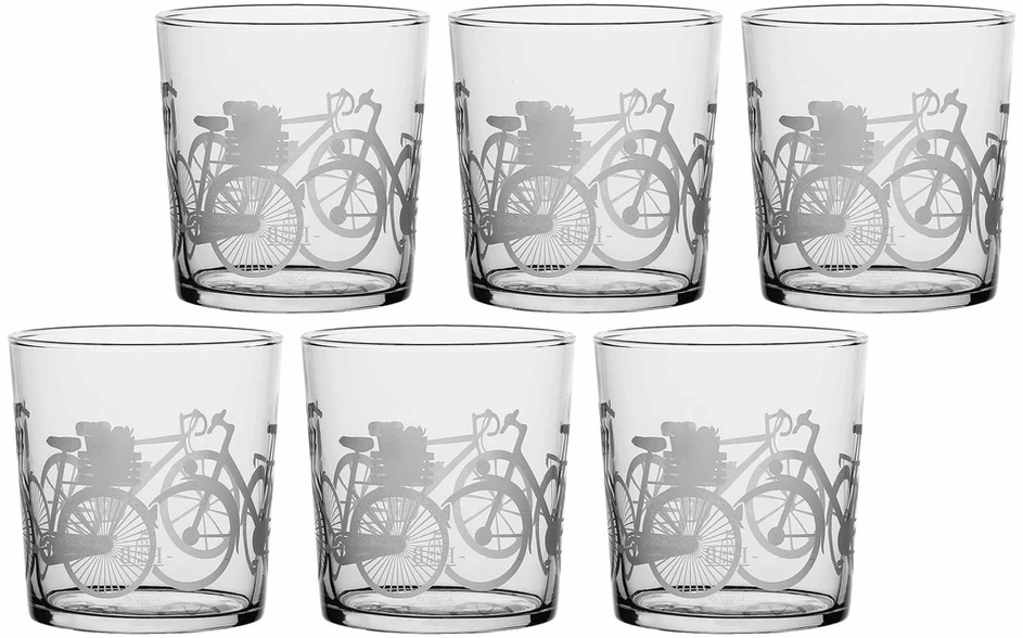 La Porcellana Bianca 6 storadugnių stiklų rinkinys Babila Bicycle - skaidrus, 350 ml