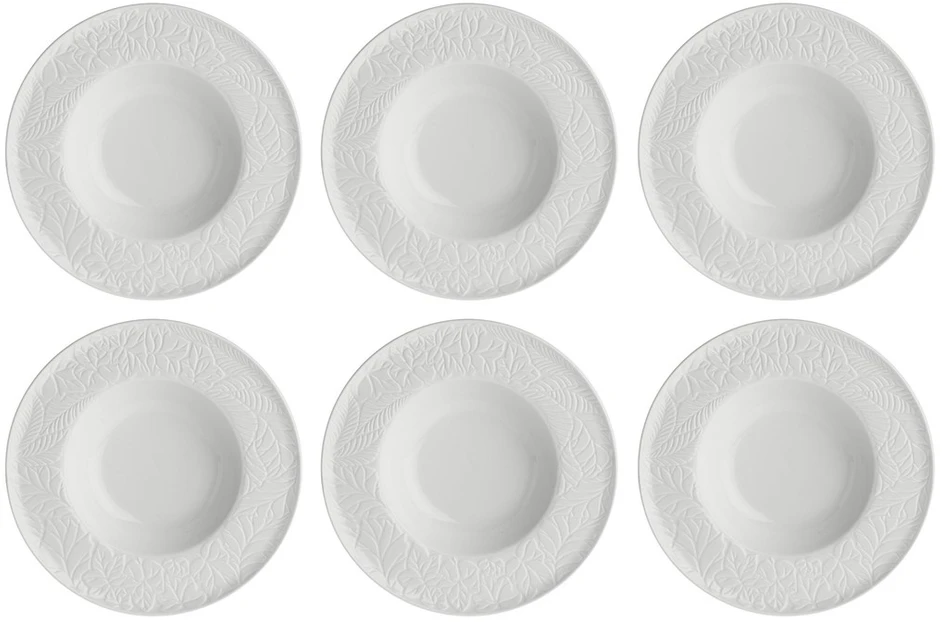 La Porcellana Bianca 6 vnt. Bosco gilių lėkščių rinkinys – baltos spalvos, 23 cm