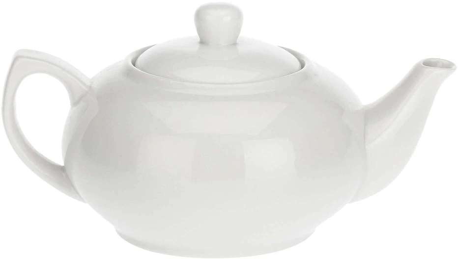 Baltas porcelaninis 800 ml arbatinukas