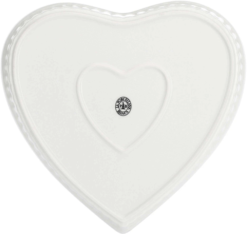 La Porcellana Bianca Cupido širdies kepimo indas - baltas, 25 cm