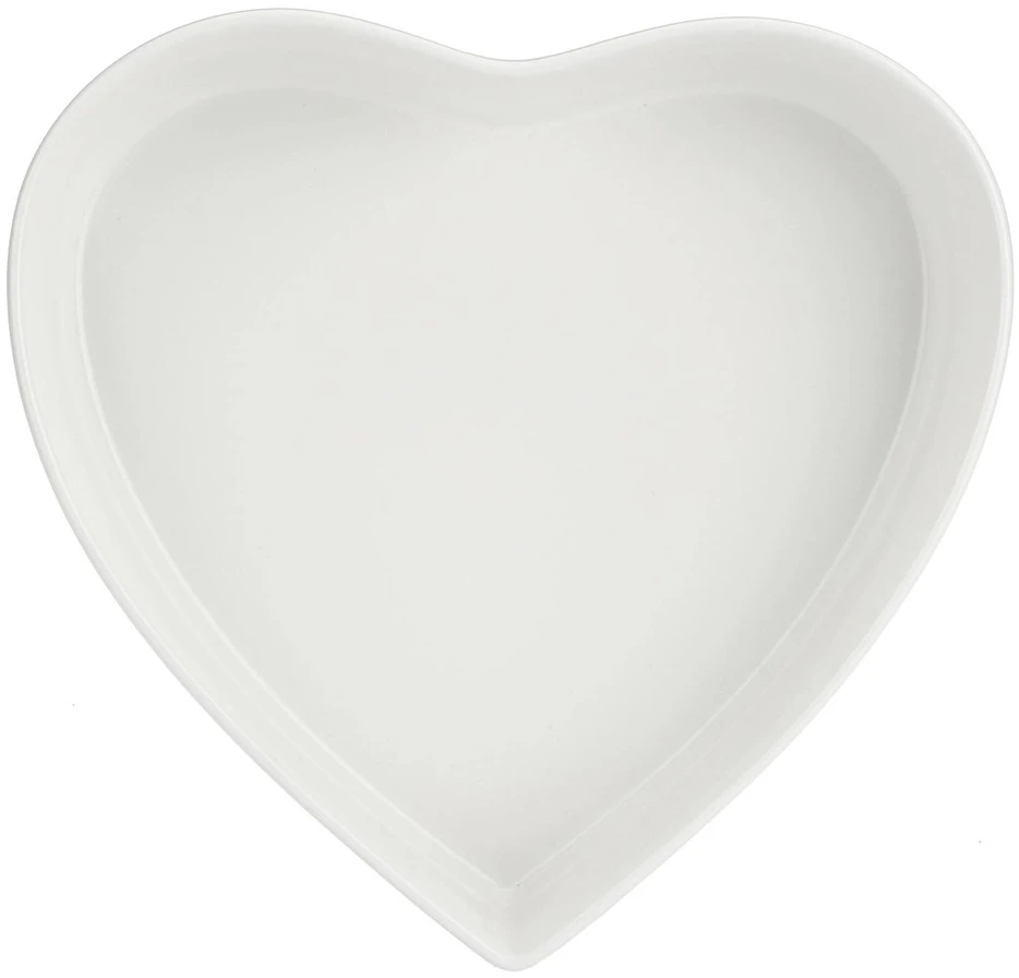 La Porcellana Bianca Cupido širdies kepimo indas - baltas, 25 cm