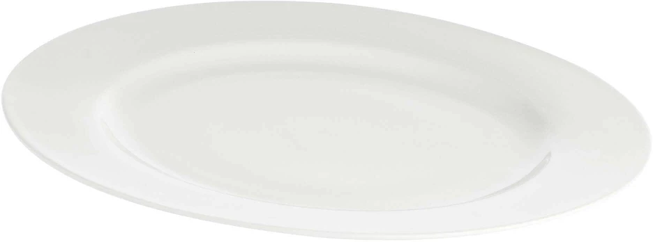 La Porcellana Bianca Rinkinys iš 2 apvalių lėkščių su essenziale briauna - balta, 30 cm