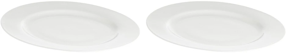 La Porcellana Bianca Rinkinys iš 2 apvalių lėkščių su essenziale briauna - balta, 30 cm