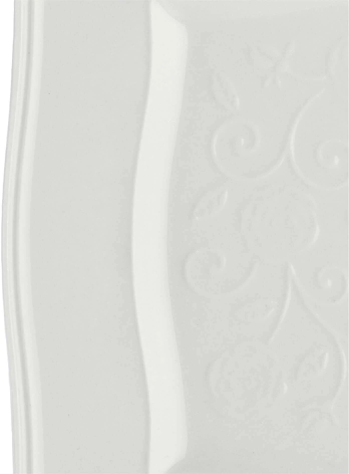 La Porcellana Bianca 6 kvadratinių lėkščių rinkinys „Florentina“ – baltos spalvos, 20 cm