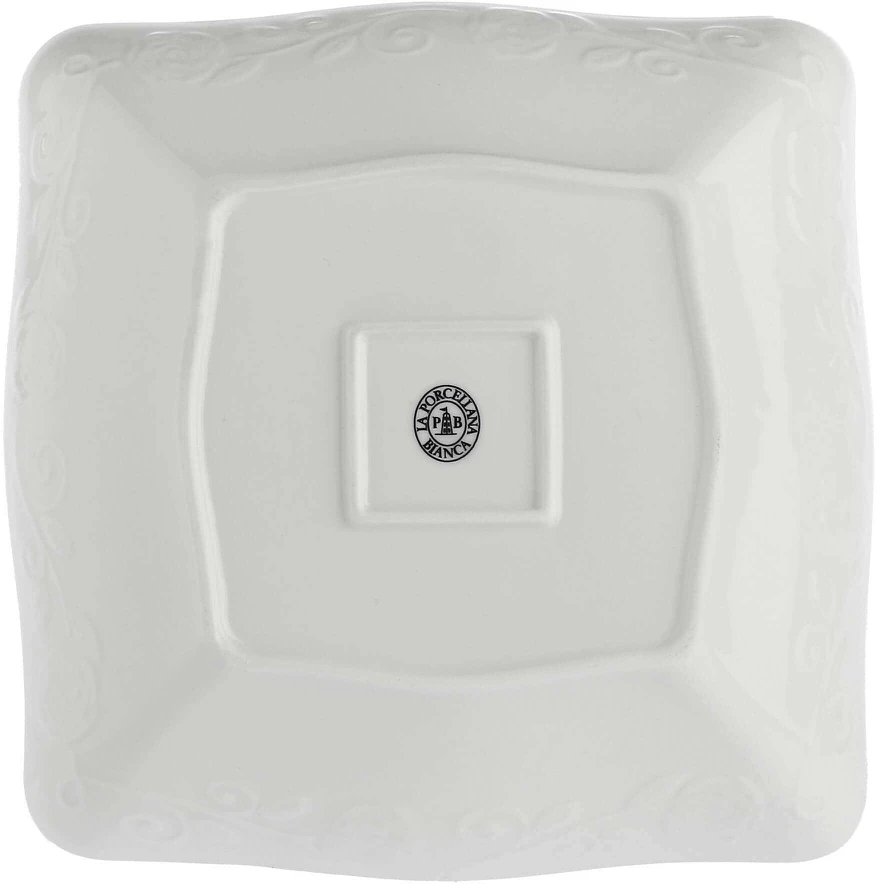 La Porcellana Bianca 6 kvadratinių seklių Florentina dubenėlių rinkinys – baltos spalvos, 22 cm