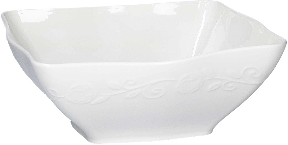 La Porcellana Bianca 2 gilių kvadratinių florentina dubenėlių rinkinys - balti, 22 cm
