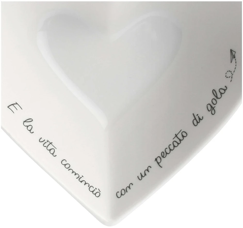 LA PORCELLANA BIANCA GLI ONESTI 2 širdies formos dubenėlių rinkinys - 16 cm