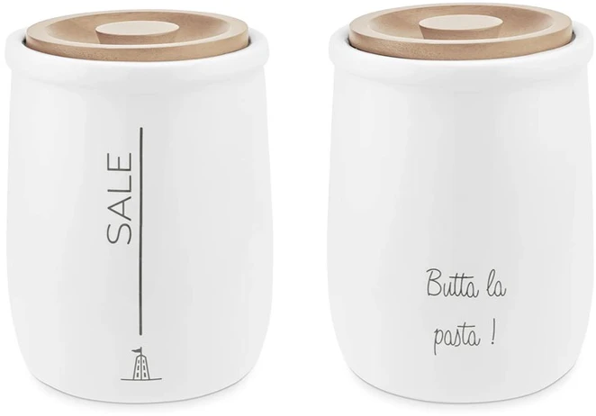 LA PORCELLANA BIANCA GLI ONESTI Stambios druskos talpykla 800 ml