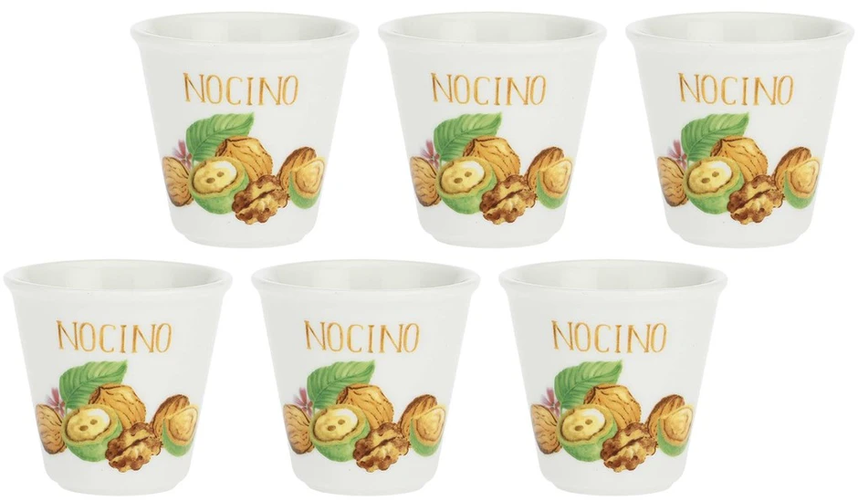 LA PORCELLANA BIANCA LIQUORELLI 6 stiklinių rinkinys nocino likeriui 75 ml