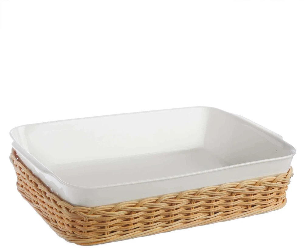 La Porcellana Bianca Pintas krepšelis midollino kepimo indui - rudas, 39 cm