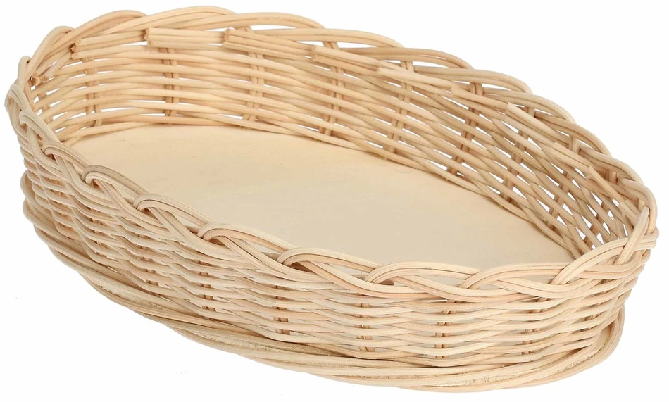 La Porcellana Bianca Pintas krepšelis ovaliam midollino kepimo indui - rudas, 30 cm