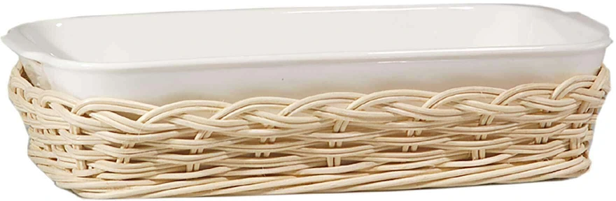 La Porcellana Bianca Pintas krepšelis midollino kepimo indui - rudas, 35 cm