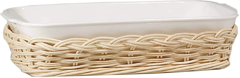 La Porcellana Bianca Pintas krepšelis midollino kepimo indui - rudas, 30 cm