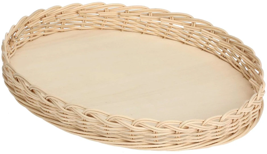 La Porcellana Bianca Pintas krepšelis midollino torto patiekalui - rudas, 32 cm