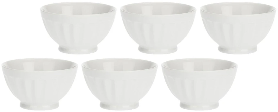 La Porcellana Bianca 6 mažų apvalių pyrago dubenėlių rinkinys - baltos spalvos, 8 cm