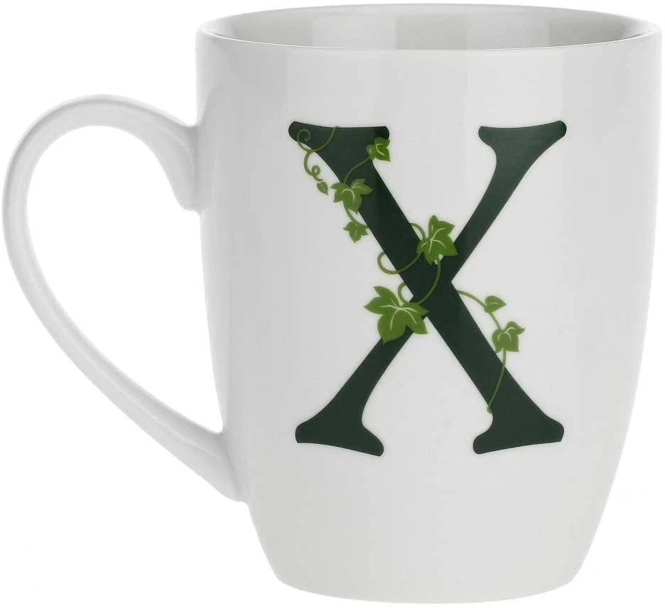 LA PORCELLANA BIANCA ATUPERTU Puodelis su laikikliu 380 ml, Wzór X