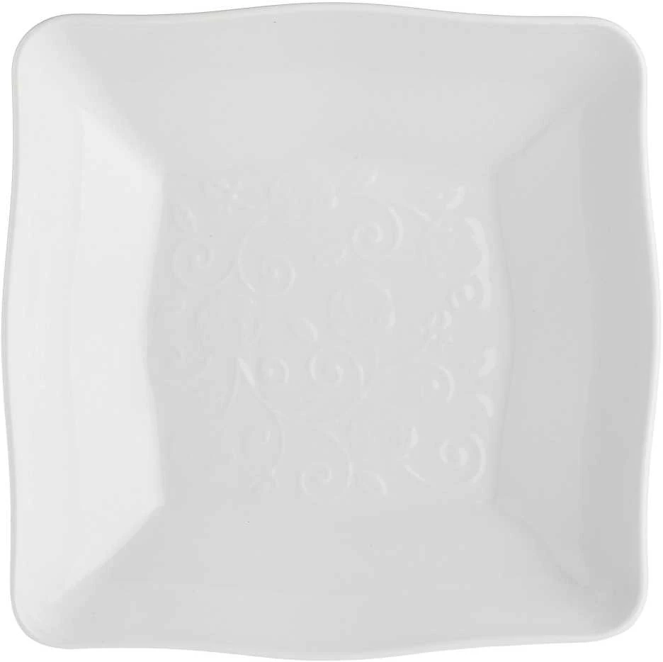 La Porcellana Bianca 6 kvadratinių seklių Florentina dubenėlių rinkinys – baltos spalvos, 22 cm
