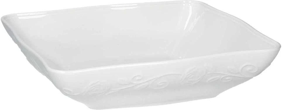 La Porcellana Bianca 6 kvadratinių seklių Florentina dubenėlių rinkinys – baltos spalvos, 22 cm