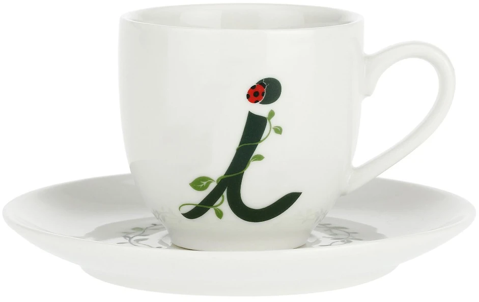 LA PORCELLANA BIANCA SOLOTUA Puodelis ir lėkštė 90 ml, I modelis