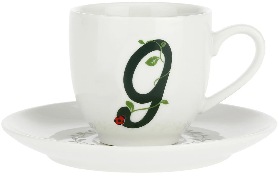 LA PORCELLANA BIANCA SOLOTUA Puodelis ir lėkštė 90 ml, Design G