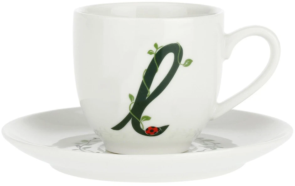 LA PORCELLANA BIANCA SOLOTUA Puodelis ir lėkštė 90 ml, Pattern L