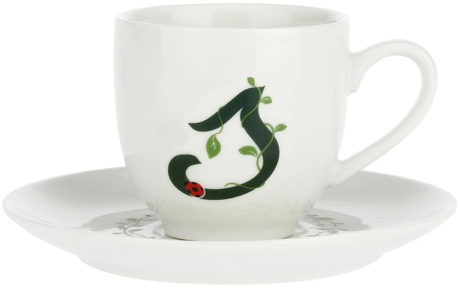 LA PORCELLANA BIANCA SOLOTUA Puodelis ir lėkštė 90 ml, Pattern S